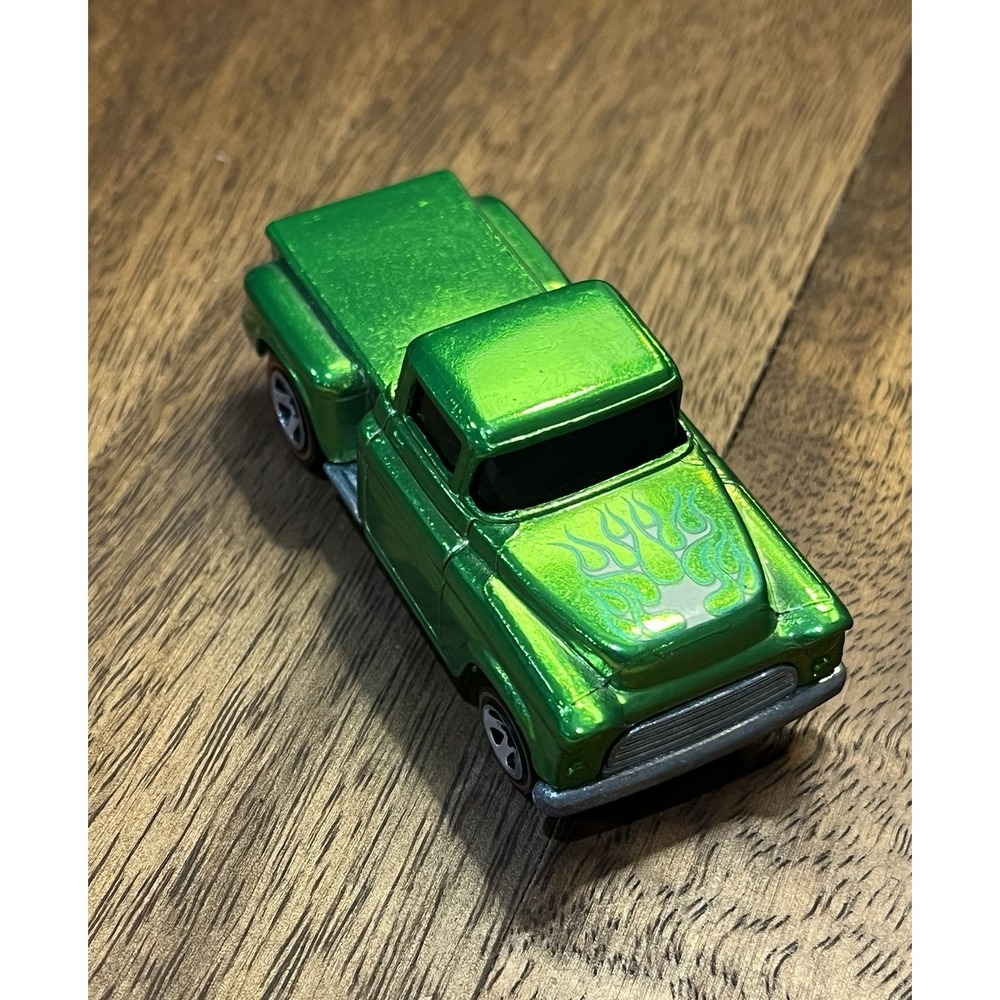 Hot wheels 56 Chevy custom 1/64 Scale spectra flame Green  RR